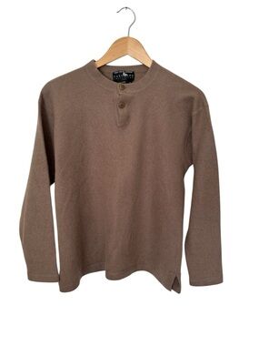 Saks Fifth Avenue Cashmere Henley in Taupe